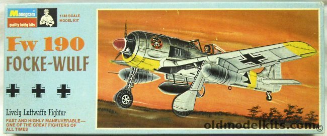 Monogram 1/48 Focke-Wulf FW-190 A-8/R-3 / A-7/R2 / A7/R3 / A-5/U8 / A-8/R1 / A-5/U3 Tropical - Blue Box Issue, PA107-100 plastic model kit